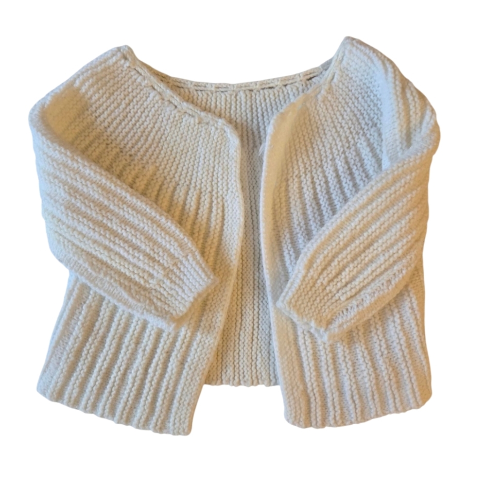 Handmade Cozy Cream Off White Knit Sweater Cardigan
